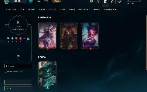 Ouro 1 com 55 Champs e 8 Skins