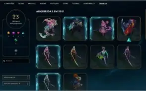 Conta LoL 87 Skins e 23 Chromas