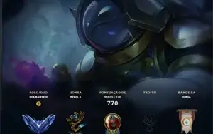 Conta de League of Legends Diamante 2 200 skins 2013