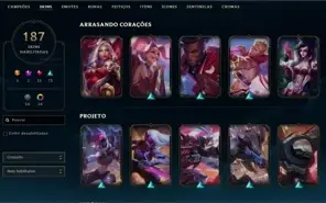 Conta de League of Legends Diamante 2 200 skins 2013