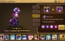 Reroll Summoners War lvl10 com Cannon Girl Dark - Bella