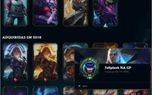Conta League of Legends LVL 326, 84 skins (w/ skins raras).