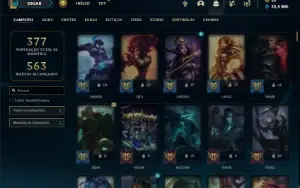 Conta bronze 1 com TODOS os champs e 101 Skins + 2 Raras