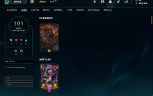 Conta bronze 1 com TODOS os champs e 101 Skins + 2 Raras