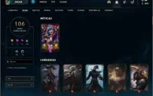 Conta ouro 2 com 67 champs e 106 skins