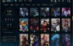 Conta ouro 2 com 67 champs e 106 skins