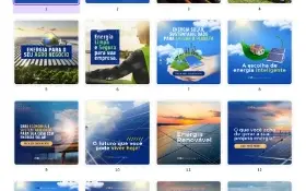 Pack Canva Energia Solar - 30 Artes Editáveis