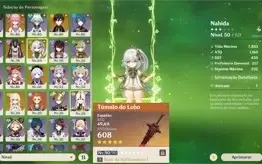 Conta Genshin Impact AR 54 Nahida+Cyno+Yae Miko+Zhongli+Qiqi