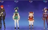 Genshin Impact - Diluc, Venti, Klee, Mona, Qiqi  rank 44