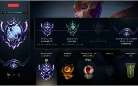 Conta Diamante 1 todos os campeões, 188 skins e ícones raros