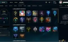 CONTA LEAGUE OF LEGENDS - OURO 5 - 47 CAMPEOES E 10 SKINS