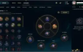CONTA LEAGUE OF LEGENDS - OURO 5 - 47 CAMPEOES E 10 SKINS