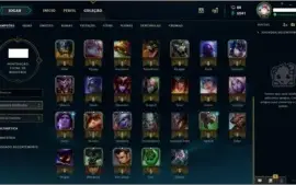 CONTA LEAGUE OF LEGENDS - OURO 5 - 47 CAMPEOES E 10 SKINS