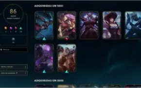 Conta league of legends lvl 106 124 champs 86 skins