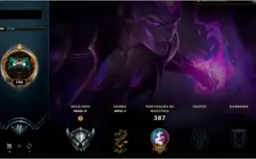 Conta league of legends lvl 106 124 champs 86 skins