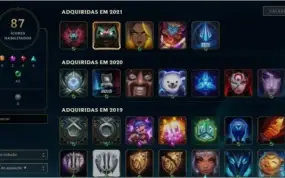 Conta league of legends lvl 106 124 champs 86 skins
