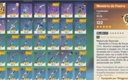 GENSHIN ARMA MEMORIA DA POEIRA 5 ESTRELAS AR16