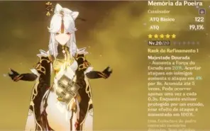 GENSHIN ARMA MEMORIA DA POEIRA 5 ESTRELAS AR16