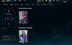 Ouro 1 com 25 Champs e 2 Skins + 10 Espolios