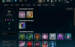Ouro 1 com 25 Champs e 2 Skins + 10 Espolios