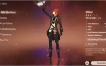 Genshin impact AR 31 NA - Diluc+Keging+venti+ 3 armas 5