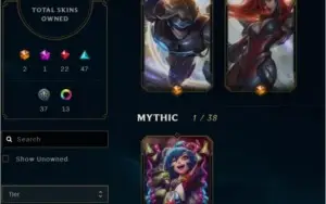 Conta Diamante 4 Main adc,várias skins lendárias e épicas