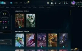 Conta League of Legends, Prata 2, 57 skins, 121 campeÃµes