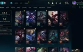 Conta League of Legends, Prata 2, 57 skins, 121 campeÃµes