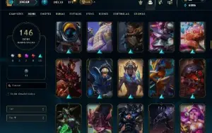 Bronze 4 com TODOS os champs e 146 Skins ( TOP / JG )