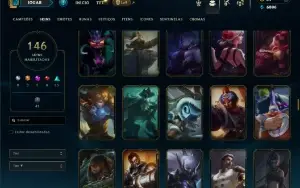Bronze 4 com TODOS os champs e 146 Skins ( TOP / JG )
