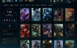 Bronze 4 com TODOS os champs e 146 Skins ( TOP / JG )