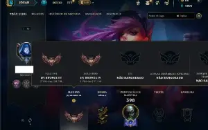 Bronze 4 com TODOS os champs e 146 Skins ( TOP / JG )