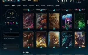 Bronze 4 com TODOS os champs e 146 Skins ( TOP / JG )