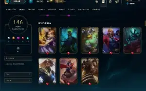 Bronze 4 com TODOS os champs e 146 Skins ( TOP / JG )
