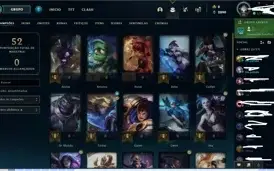 conta platina III com winrate de 60% 4 skins leandárias