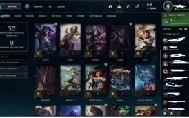 conta platina III com winrate de 60% 4 skins leandárias