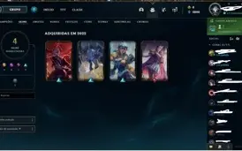 conta platina III com winrate de 60% 4 skins leandárias
