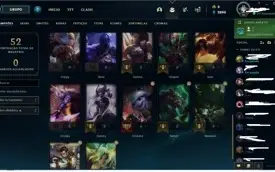 conta platina III com winrate de 60% 4 skins leandárias