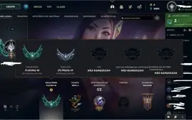 conta platina III com winrate de 60% 4 skins leandárias