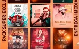 Pack Artes Flyer Agenda De Shows Psd Editáveis