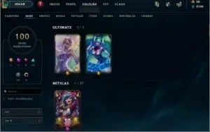 conta league of legends lvl 164. 100 skins