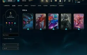 Prata 4 com 26 Champs e 5 Skins + 1 Fragmento
