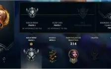 CONTA LOL NVL 180, PRATA 1, 63 SKINS, 86 CHAMPS