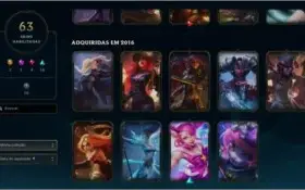 CONTA LOL NVL 180, PRATA 1, 63 SKINS, 86 CHAMPS