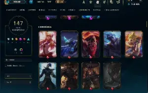 Ouro 2 com TODOS os champs e 147 Skins ( MID / JG / TOP )