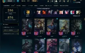 Ouro 2 com TODOS os champs e 147 Skins ( MID / JG / TOP )