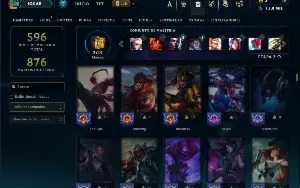 Ouro 2 com TODOS os champs e 147 Skins ( MID / JG / TOP )