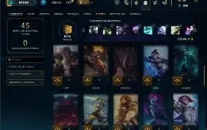 Ouro 4 com 45 Champs e 5 Skins