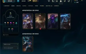 Ouro 4 com 45 Champs e 5 Skins