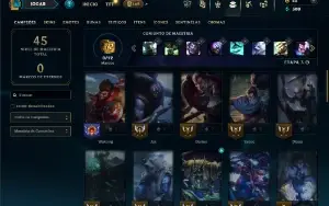 Ouro 4 com 45 Champs e 5 Skins